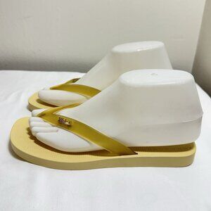 MELISSA Sun Long Beach Flip Flop Women’s Size 7 Yellow Thong Sandals